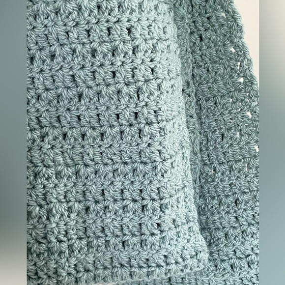 Handmade Crochet Infinity Light Teal Scarf - Picture 9 of 15